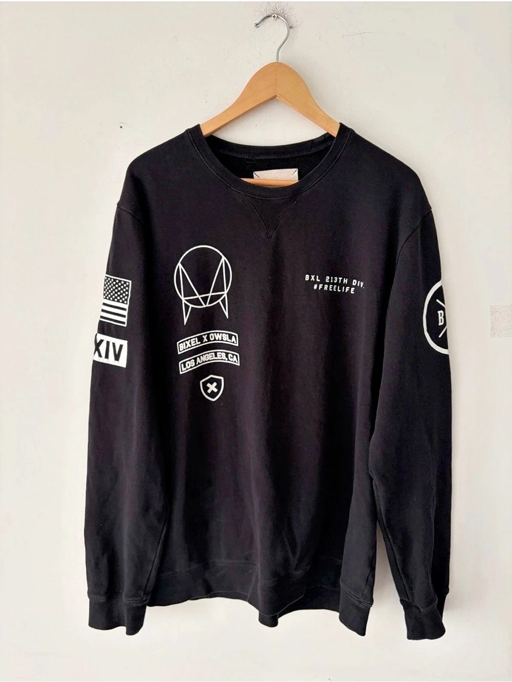 Youth Machine Freelife Bixel Oswla Angeles Black Long Sleeve T-Shirt Size M